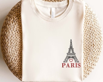 Embroidered France Paris Shirt,Eiffel Tower Embroidery Shirt,Paris Embroidery Shirt,Vacation in Paris Shirt,Gift for Travel Lover