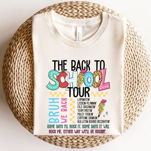 Back to School Teacher Tour Shirt, Teacher Tour Tee, Concert Tour Teacher Back to School Shirt, Elementary Middle School Teacher Tee
