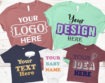 Personalized T-Shirt,Add Your Own Text, Custom T-shirt,Customized T-Shirts,Custom Picture Shirt,Custom Text on Shirt,Custom Family, T-Shirt