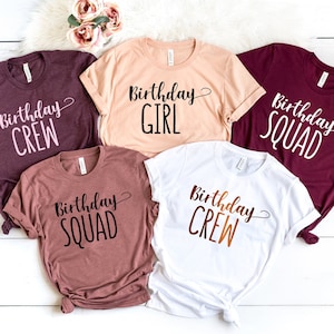 Camicie di gruppo di compleanno, Camicie dell'equipaggio di compleanno, Camicie della squadra di compleanno, Io sono la ragazza del compleanno, Camicia per festa di compleanno, Festa di gruppo di compleanno