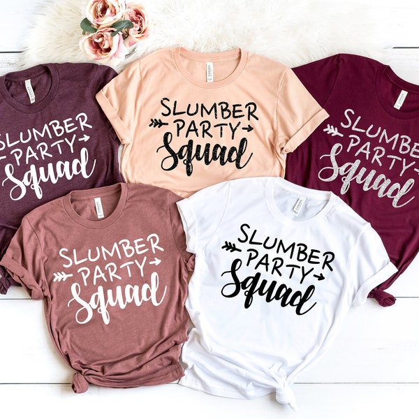 Slumber Party Squad Shirts , Girls Birthday Party Shirts , Slumber Party Shirts, Tween Birthday, Teen Birthday Party,Sleepover Shirts