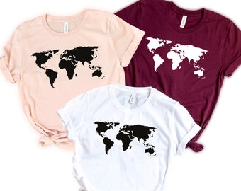 Hiuwa Unisex 3D T-Shirt Top Tees World Map Pattern Short Sleeves Hiuwa Unisex 3D T-Shirt Top Tees World Map Pattern Short Sleeves