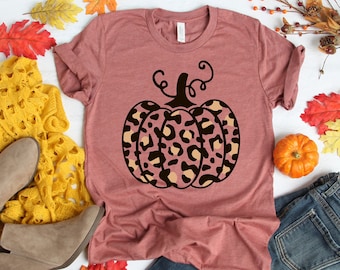 Leopard Pumpkin Shirt, Cheetah Pumpkin Shirt,Thanksgiving Shirt, Thankful Shirt,Fall Shirt, Hello Pumpkin,Family Matching Shirt