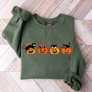Halloween Sweatshirt,Cat Sweatshirt,Ghost Shirt,Halloween Sweater,Cool Halloween Cat Shirt,Cat Lover Tshirt,Black Cat Shirt,2023 Spooky Seas