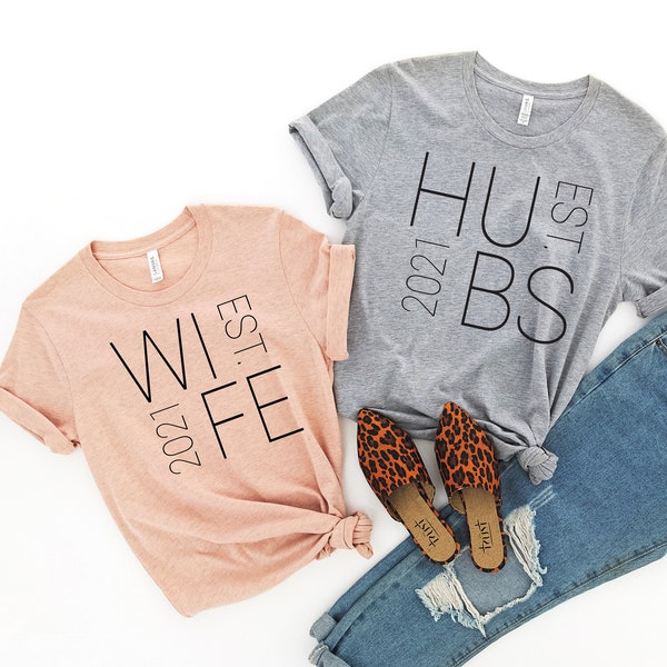 Wife Hubs Shirts, Honeymoon Shirt, Just Married Shirt, Engagement Shirt, Wedding Shirts, Bridal Gift Engagement, Husband And Wife Shirts