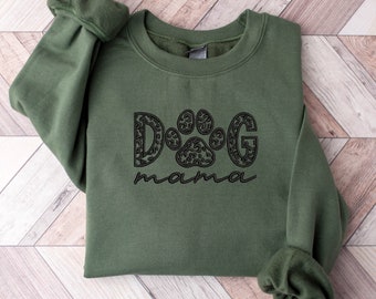 Stickerei Hund Mama Shirt, Hundeliebhaber Stickerei Sweatshirt, Muttertag Stickerei Shirt, Stickerei Mutter Geschenk, Hund Mama Shirt