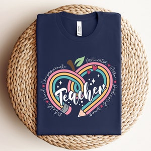 Teacher Shirt, Teacher Shirts, Back to School Shirt, Gift for Teacher, Teacher Appreciation, Colorful Teacher Tee