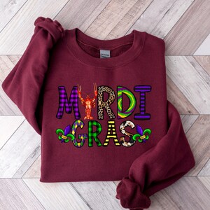 Mardi Gras Party Sweatshirt, Nola Shirt,Fat Tuesday Shirt,Flower de luce tee,Saints New Orleans Shirt,Mardi Gras Carnival,Mardi Gras Symbol