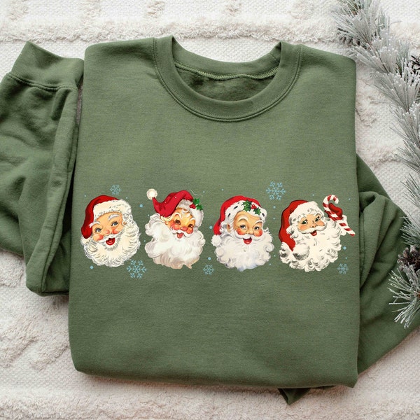 Retro Santa Christmas Sweatshirt, Christmas Santa Sweatshirt, Retro Santa Shirt Gift for Women, Santa Sweatshirt, Women Gift for Christmas