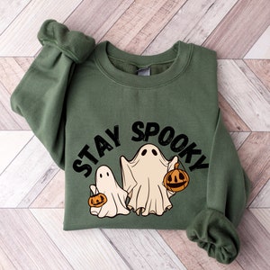 Stay Spooky Sweatshirt, Halloween Sweatshirt, Halloween Gift Hoodie, Womens Halloween Sweatshirt, Spooky Season Shirt, Ghost Halloween image 1