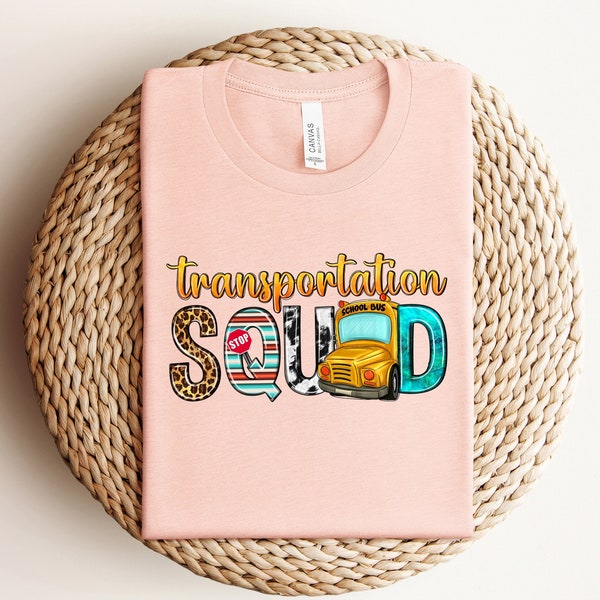 Transportation Squad Shirt, Transportation T-shirt, School Shirt, School Gifts, Bus Shirt, School Bus T-Shirt, Bus Driver Shirt, Student Tee