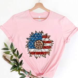 America Sunflower Shirt, Sunflower Flag Gift Shirt,Leopard Sunflower 4Th Of July Shirt, 4Th Of July Flag Gift Shirt, Independence Shirt,