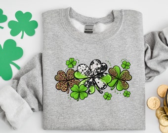 Womens st pattys shirt, leopard shamrock tee, st patricks day shirt, womens st paddys, cute st pattys shirt, st pattys women