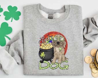 Lucky Dog Sweatshirt,Womens st pattys shirt, st patricks day shirt, womens st paddys, cute st pattys shirt, st pattys women