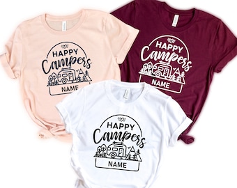 Happy Camper, Happy Camper Shirt, Camping Shirt, Happy Camper Tshirt, Camper Gift, Camper, Glamping Shirt,Personalized Camper Shirt