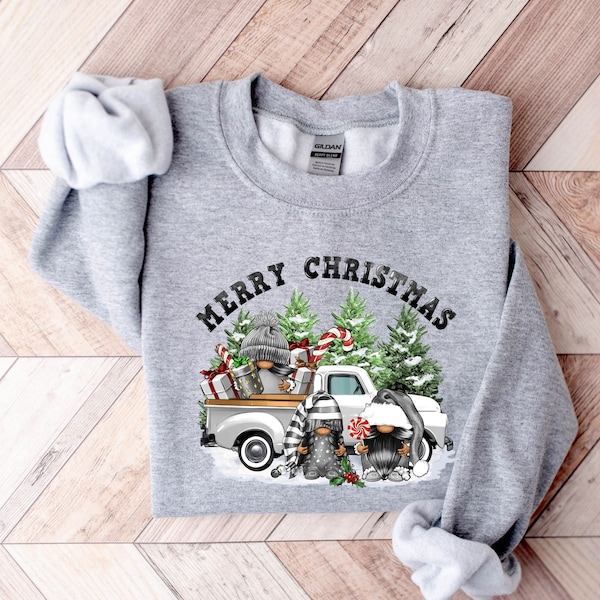 Christmas Gnomes Sweatshirt, Womens Christmas Sweatshirt, Christmas Sweatshirts voor vrouwen, kerstcadeau vrouwen, Merry Christmas Sweatshirt