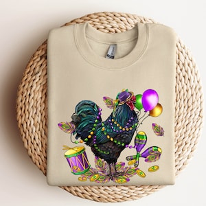 Mardi Gras Chicken Sweatshirt Hoodie, Mardi Gras Shirt, This Girl Needs A Drink, Mardi Grass Festival Shirt, New Orleans Shirt