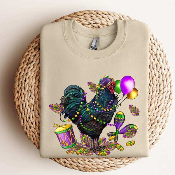 Mardi Gras Chicken Sweatshirt Hoodie, Mardi Gras Shirt, This Girl Needs A Drink, Mardi Grass Festival Shirt, New Orleans Shirt