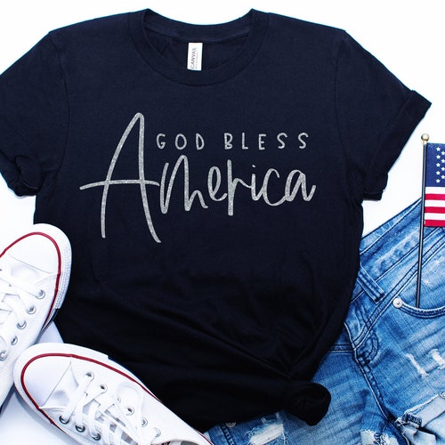 USA Shirt for Women Glitter 4th of the July Womans Shirt Plus - Etsy
