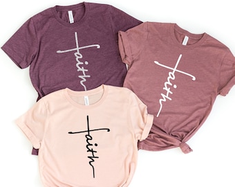 Faith Shirt, Faith Cross Shirt, Christian Gift, Faith Gift, Christian Shirts , Love and Grace Shirt, Faith Cross, Vertical Cross, Jesus