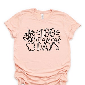 100 Magical Days Shirts, 100th Magical Days Shirts, Unicorn Shirts, 100th Day Of School Celebration, Girls 100 Days Of School T-Shirt