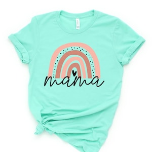 Mama Rainbow Shirt,Mother&#39;s Day Gift Shirt,Gift for Mom,Mom Shirt,Trendy Mom T-Shirts,New Mom Gift,Baby Announcement Shirt,Future Mom Gift