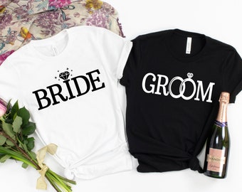 Bride and Groom Shirt,Wedding Shirt,Bride Groom Shirt Set,Just Married Shirt,Honeymoon T-Shirts,Mr. Mrs. Shirt,Newly Married Tee