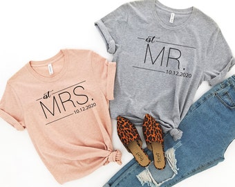 Mr and Mrs Shirt,Mr and Mrs,Just Married Shirt,Honeymoon Shirt,Wedding Shirt,Wife and Hubs Shirts,Just Married Shirts,Couple Shirts