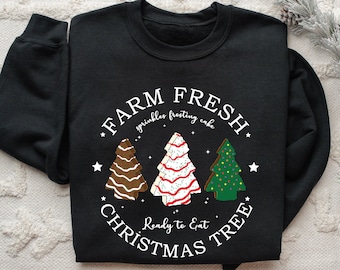 Fattoria fresca alberi di Natale camicia, abete abete rosso di pino, idee regalo di Natale, vacanza camicia, felpa di Natale, Unisex adulto Tee, inverno Tee