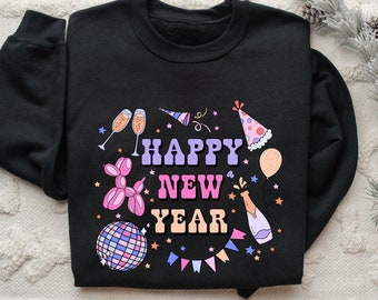 Frohes Neues Jahr Sweatshirt, Frohes Neues Jahr 2024, Mädchen Neujahr Reise Hoodie, 2024 Urlaub Sweatshirt, Neujahr Party Sweatshirt