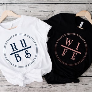 Wifey and Hubby Shirt, Wedding Party Shirt, Honeymoon Shirt,Wedding Shirt,Wife and Hubs Shirts, Just Married Shirts, Matching Couple Shirt