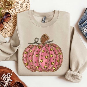 In October We Wear Pink Sweatshirt,Pink Pumpkin T-Shirt,Breast Cancer Tee,Gift For Halloween,Pumpkin Lover Tee,Pumpkins Halloween Shirt