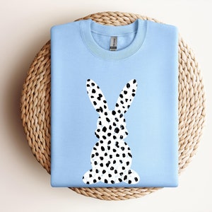 Easter Bunny Shirt, Easter Dalmatian Bunny Shirt, Easter Leopard Printed Bunny Shirt, Easter Bunny Sweatshirt, Easter Sweatshirt,Easter Gift