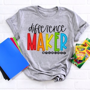 Difference Maker Teacher Shirts, Teach Love Inspire Shirt, Back To School Shirt, First Grade Teacher Shirts, Teacher Appreciation Shirt