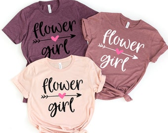 Flower Girl Shirt, Cute Flower Girl Idea, Wedding Tshirt, Matching Bridesmaid Tshirt, Custom Bridal Tshirts, Flower Girl Wedding Party Shirt