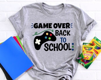 Game Over Camicia per il ritorno a scuola, Camicia per il ritorno a scuola, Abito per il primo giorno di scuola, Camicia per il ritorno a scuola per bambini, Camicia per la scuola di gioco, Regalo per l'insegnante