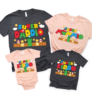Super Daddio Game Shirt,New Dad Shirt,Super Mommio Shirt,Father's Day Shirt,Super Kiddio Shirt,Gift for Dad,Family Matching Shirt
