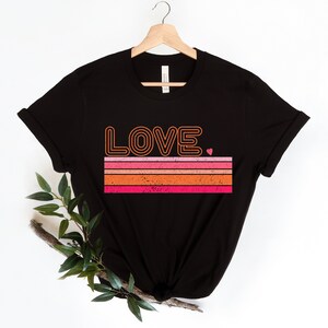 Retro Love Valentines Day Shirt,Valentines Day Shirts For Woman,Heart Shirt,Cute Valentine Shirt,Valentines Day Gift,Valentines Gift image 2