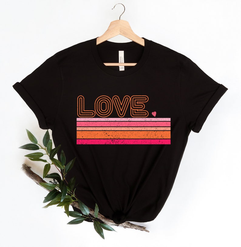 Retro Love Valentines Day Shirt,Valentines Day Shirts For Woman,Heart Shirt,Cute Valentine Shirt,Valentines Day Gift,Valentines Gift image 2