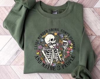Floral Halloween Skull Sweatshirt, Wildflower Skeleton Sweater, Retro Halloween Vibes T Shirt, Skeleton Crewneck, Spooky Wildflower Shirt