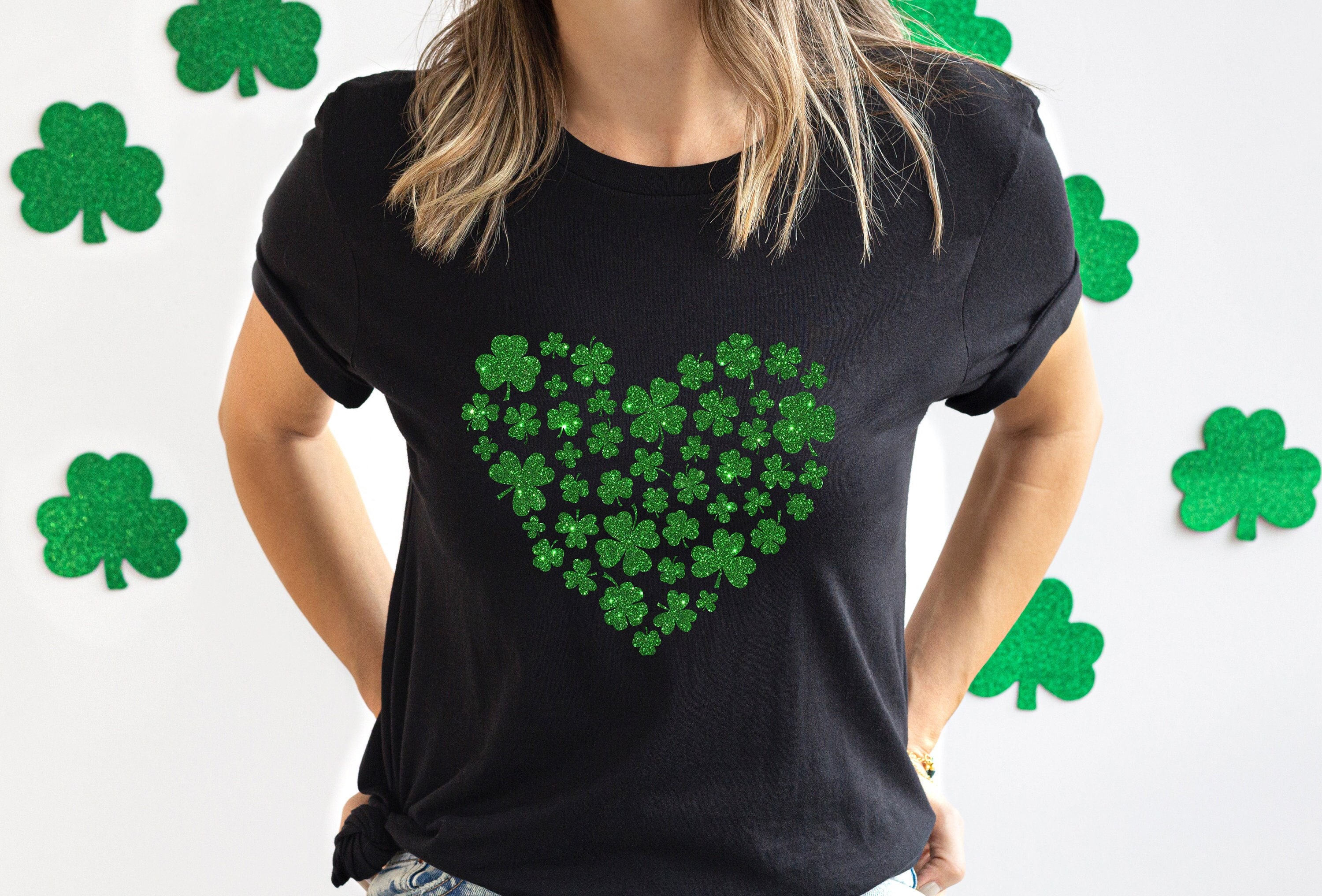 Discover Heart Shamrock Shirt, Shamrock Tee, St Patricks Day Shirt