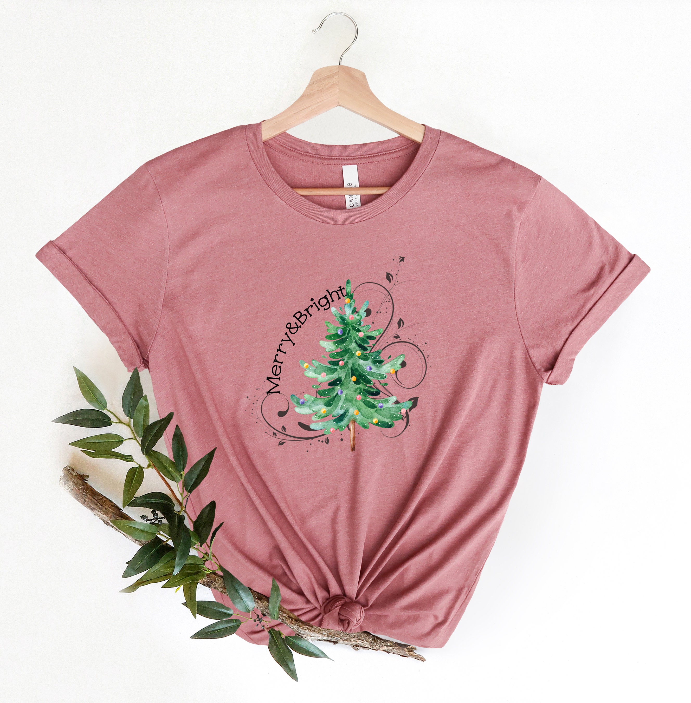 Christmas Sweatshirt,merry and Bright Shirt,christmas Tree