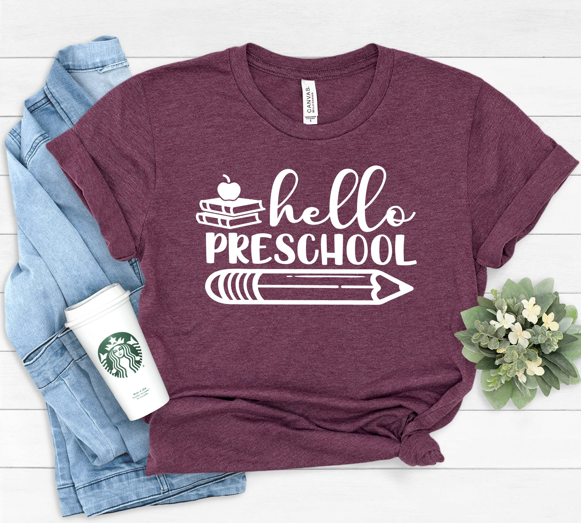 Hello Preschool Shirtpreschool Teacher Shirtteacher | Etsy