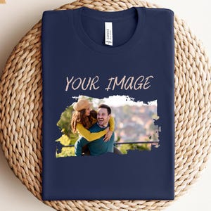 Bella Canvas® Personalized Kids Photo T-shirt,Children Custom Photo and Text T-Shirt, Your Own Photo Top,Photo Upload tshirt,Custom tshirt