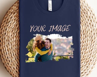 Bella Canvas® Personalized Kids Photo T-shirt,Children Custom Photo and Text T-Shirt, Your Own Photo Top,Photo Upload tshirt,Custom tshirt