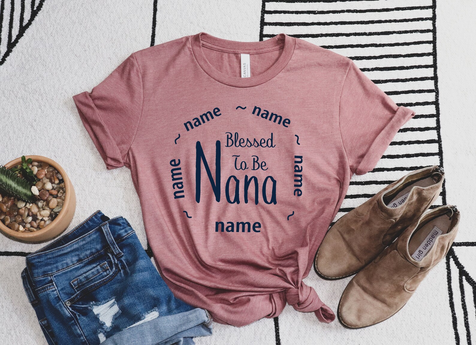Personalized Nana Tshirt With Grandkids Names Nana Shirt Etsy