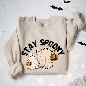 Stay Spooky Sweatshirt, Halloween Sweatshirt, Halloween Gift Hoodie, Womens Halloween Sweatshirt, Spooky Season Shirt, Ghost Halloween image 4