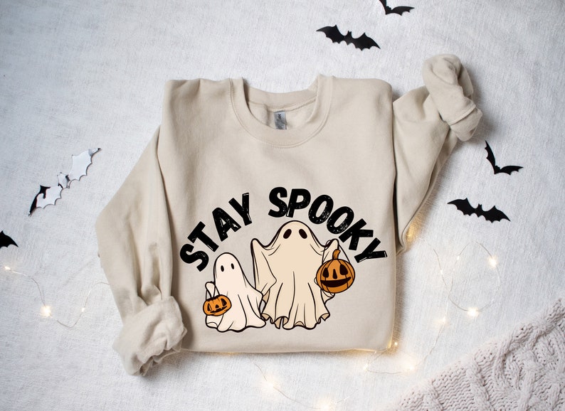 Stay Spooky Sweatshirt, Halloween Sweatshirt, Halloween Gift Hoodie, Womens Halloween Sweatshirt, Spooky Season Shirt, Ghost Halloween image 4