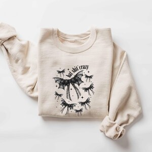 Cute Halloween Bat Shirt, Womens Halloween T-Shirt, Aesthetic Sweatshirt, HalloweenSkull Shirt, Fall Graphic Tee, Spooky Season image 3