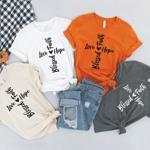 Blessed Shirt,Christian Shirt,Christian Quote Shirt,Faith Cross Shirt Shirt,Hope Shirt,Christian Shirt,Religious Shirt,Jesus Cross Shirt image 3